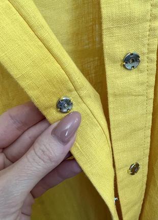 Льняная желтая рубашка gasanova8 фото