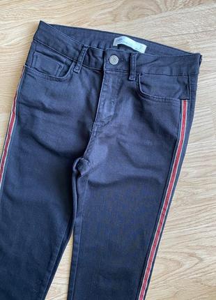 Джинсы с лампасами, черные джинсовые штаны zara4 фото