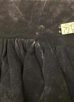 Серо-черная юбка с карманами5 фото