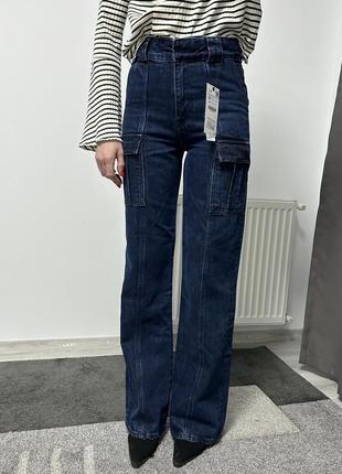 Zara the tailored cargo pant длинные джинсы с карманами