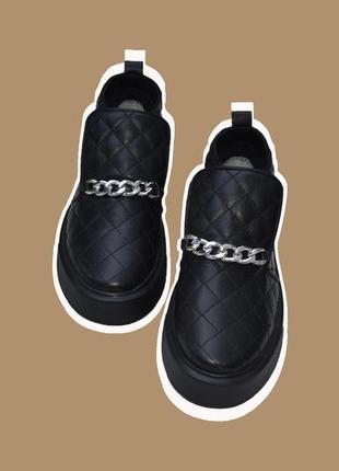 Натуральні жіночі черевики 🌷 в чорному кольорі7 фото