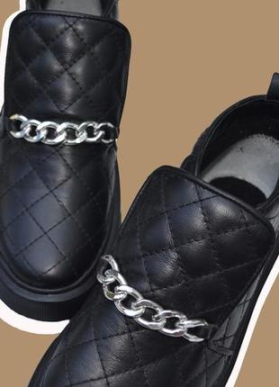 Натуральні жіночі черевики 🌷 в чорному кольорі9 фото
