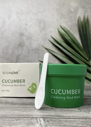 💚грязевая маска с огурцом sersanlove cucumber cleansing mud mask