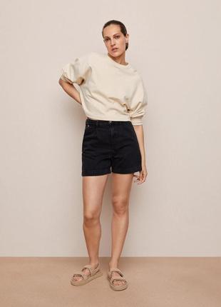 Джинсові шорти slouchy зі зборочками mango — 34, 36, 38, 40, 426 фото