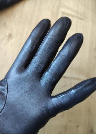 Стильні жіночі шкіряні рукавички, англія. розмір 7,5.6 фото