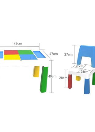 Дитячий багатофункціональний столик poppet "колор блу 5 в 1" та стільчик8 фото