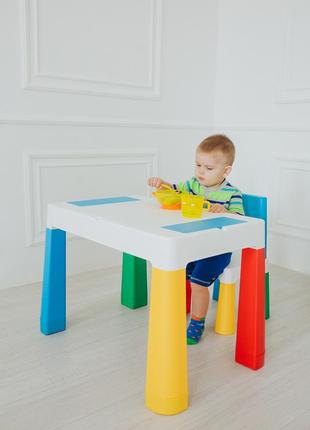 Дитячий багатофункціональний столик poppet "колор блу 5 в 1" та стільчик1 фото