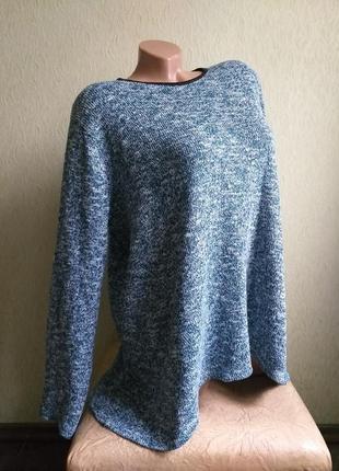 Теплая туника. свитшот. пуловер. свитер. лонгслив. синий меланж.3 фото