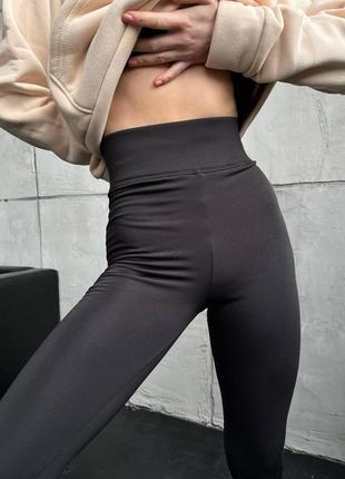 Теплі еластичні лосини на флісі чорний s-5xl