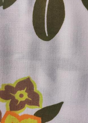 Тканина штапель білий з жовтими квітами бавовна високої якості1 фото