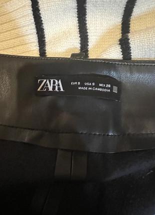 Шорты юбка zara эко кожа2 фото