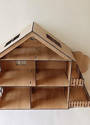 Большой игровой домик для кукол 60 см. собран готовый к игре домик с мебелью.4 фото