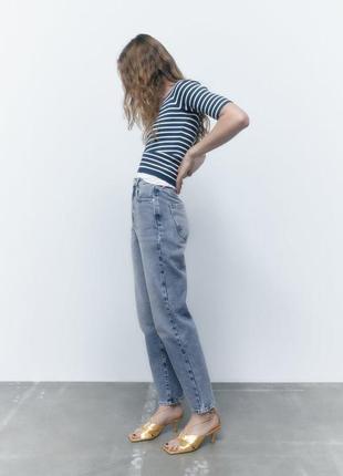 Zara джинсы мом mom jeans зара синие голубые z1975 36 , 38 размер4 фото