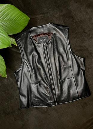 Кожаный желет milan leather