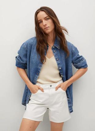 Джинсові шорти прямого крою mango — 36, 38 білі