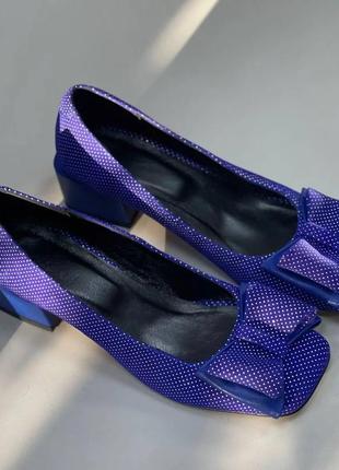 Эксклюзивные туфли лодочки из натуральной итальянской кожи и замша женские на каблуке