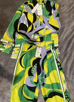 Zara жіночий костюм в піжамному стилі, нова колекція оригінал іспанія