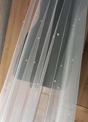 Нежная фата для невесты с жемчугом