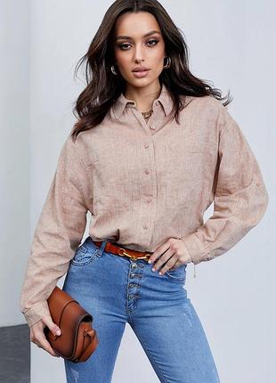Оверсайз сорочка з натуральних матеріалів.2 фото