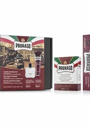 Набор для бритья proraso duo pack tube + balm sandalwood