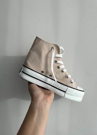 Кеди високі бежеві converse2 фото