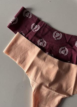 Безшовні трусики танга victoria’s secret pink вікторія сікрет пінк