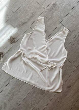 Белая блузка на запах river island размер м блуза майка