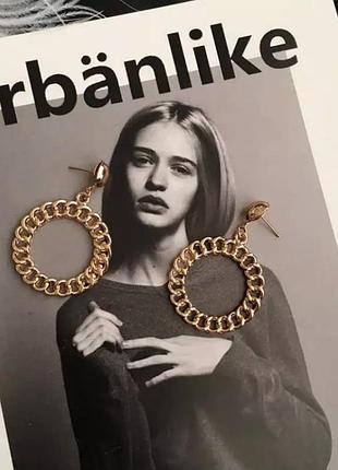 Сережки сережки кільця золоті нові круглі плетені ланцюг під золото