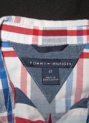 4 года, рубашка Tommy hilfiger в клетку3 фото