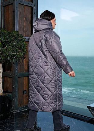 Зимове жіноче пальто великі розміри2 фото