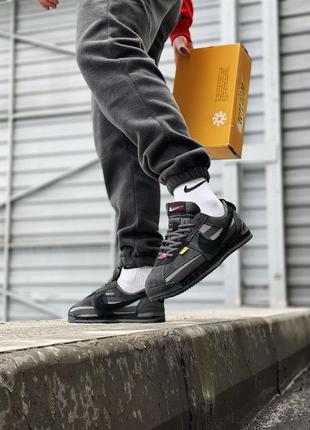 Кроссовки union x nike cortez nylon grey black