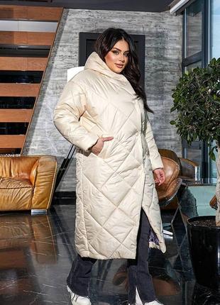 Зимове жіноче пальто великі розміри
