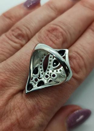 Серебряное кольцо с натуральными сапфирами и аметистами3 фото