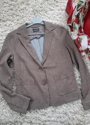 Стильный трикотажный безподкладочный шерстяной пиджак в цвете капучино, marc o polo,  p.38-406 фото