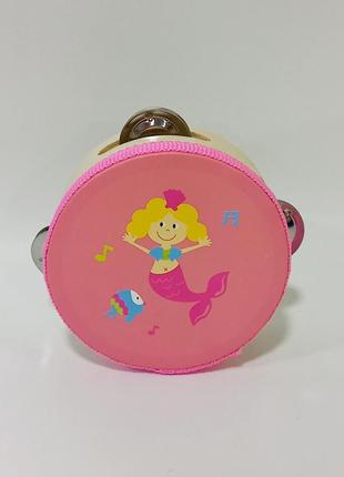 Деревянная игрушка бубен md 2037 12см (6903194158011) вид 2