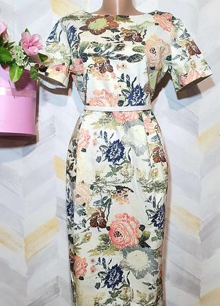 Сукня міді коттонова по фігурі р 14 asos