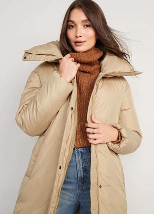 Old nevy теплое пальто,  длинное, оверсайз, дутик, большие размеры5 фото