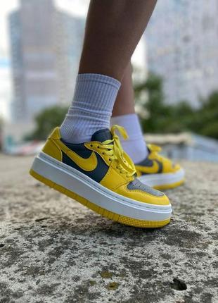 Кроссовки nike air jordan 1 elevate low varsity maize cement (w) оригинал dh7004-017