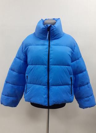 Old nevy теплая дутая куртка, оверсайз, голубая, большие размеры8 фото