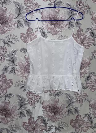 Блуза, топ блузка женская белая 10, s, m 36, 38