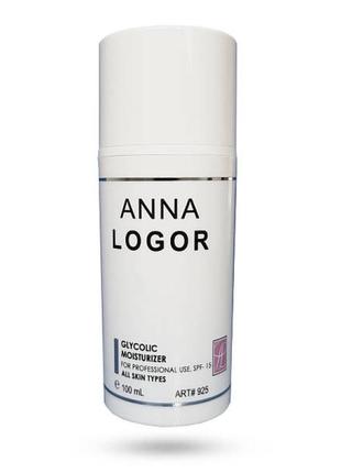 Зволожувальний крем із гліколевою кислотою anna logor glycolic moisturizer cream 100 мл