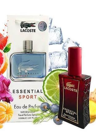 Парфюм lacoste essential sport pour homme (лакост эссеншиал спорт) в подарочной упаковке 50 мл.