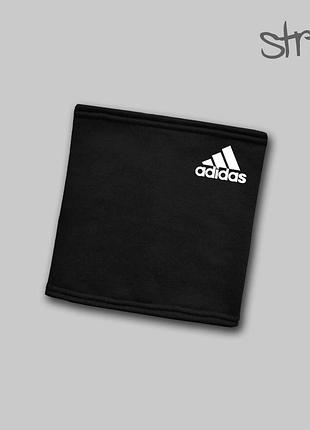 Чоловічий баф зимовий adidas (адидас) утеплений чорний  ⁇  шарф-баф теплий на флісі