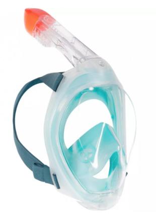 Повнолицьова маска для плавання, пірнання, снорклінгу subea easybreath 500 m/l бірюзовий