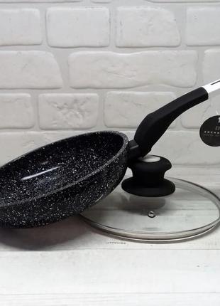 Сковорода с гранитным антипригарным покрытием 28см edenberg eb-4136 сковорода для индукционной плиты с крышкой7 фото