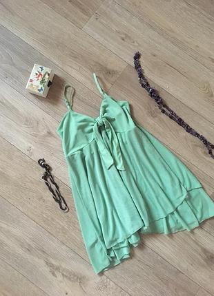 Легка літня салатова блуза на бретелях h&м