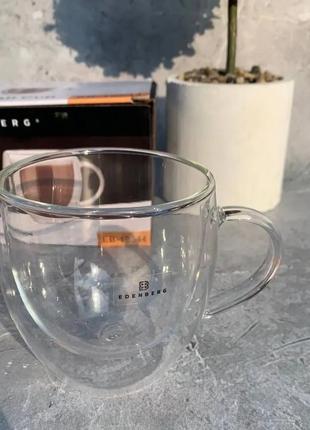 Набір склянок з подвійними стінками 250мл edenberg eb-19544 набір чашок з подвійним дном для кави та чаю8 фото