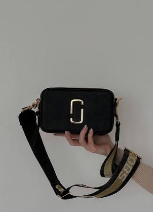 Сумка marc jacobs logo black/gold4 фото