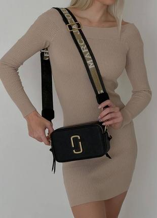 Сумка marc jacobs  logo black/gold