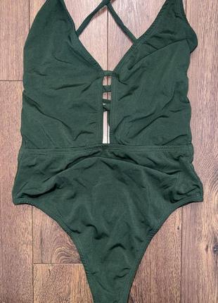 Купальник зелений шнурівка